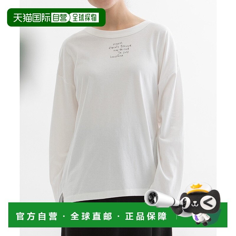 1h可退 日本直邮nop de nod 女士 宽松手绘风字母刺绣长袖T恤 US