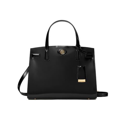 TORY BURCH 女士斜挎包 166201001 AW2024 黑色 小号双手柄单肩包