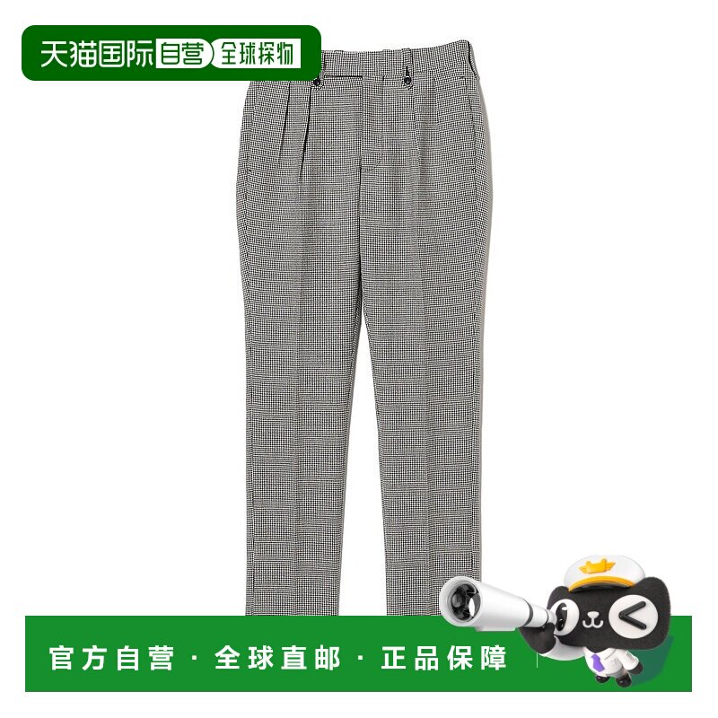 1h可退 日本直邮Tangent男装 绅士格纹斜纹裤 修身锥形西裤 21237