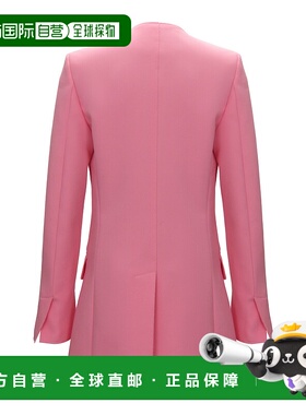 香港直邮MSGM 女士粉红色西装 无领长袖西装外套