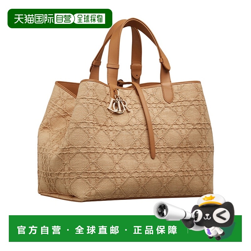 香港直邮Dior 大号 Toujours 拉菲草手提包 M2820OMRN托特包