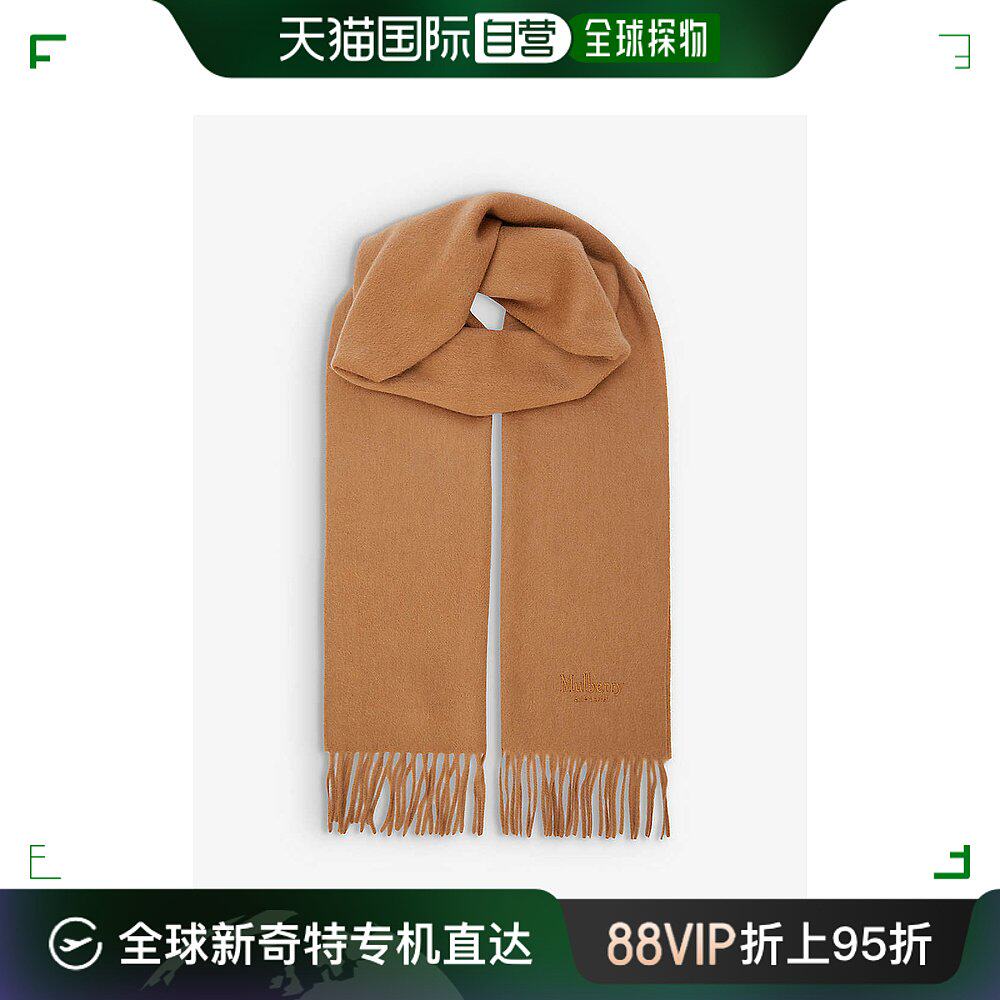 香港直邮潮奢 mulberry 迈宝瑞 女士 品牌流苏羊绒围巾