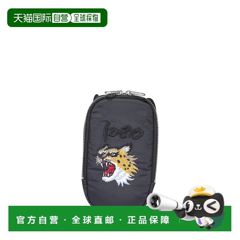 香港直邮KENZO 男士小皮具 FB55PM228F2999 AW2021 黑色 标志刺绣