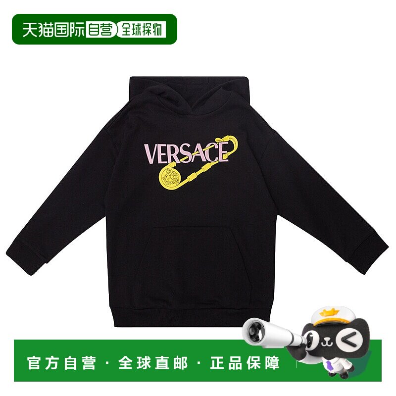 自营 versace/范思哲 黑色别针连帽衫 黑色 美国奥莱直发
