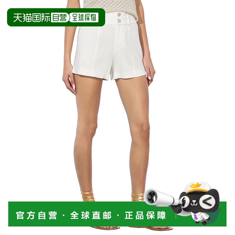 自营alice + olivia Mame Linen-Blend Short - white 美国奥莱直