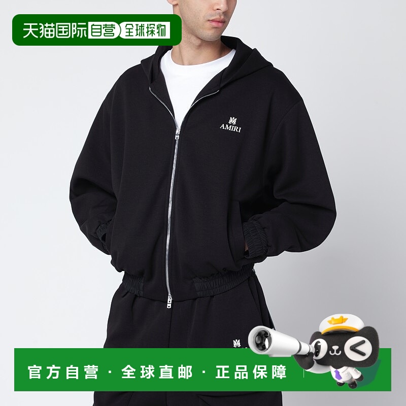 香港直邮AMIRI 男士 黑色棉混纺拉链卫衣 AMOUJA1008