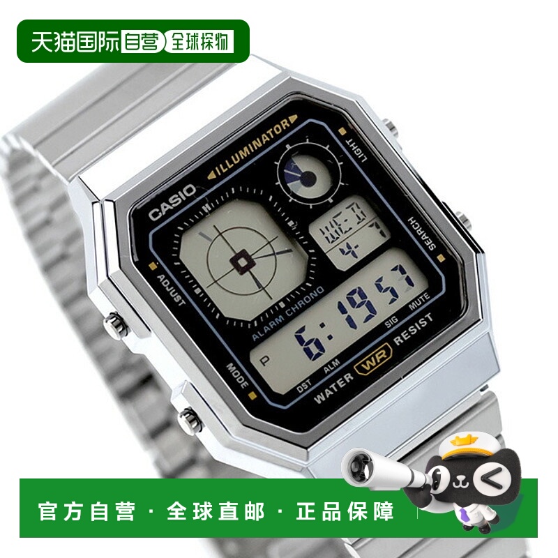 日本直邮卡西欧 CASIO 石英电池供电 A130WE 经典男女款数字黑灰