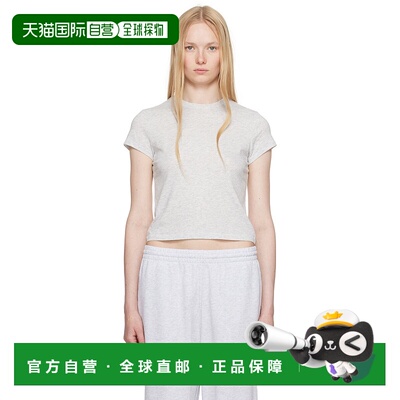 1h可退 香港直邮潮奢 SKIMS 女士 灰色 Relaxed Tees Shrunken T