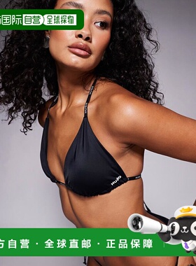 香港直邮boss 女士 Hugo co-ord 红色带Logo细带三角比基尼上装()