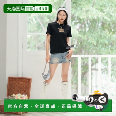 香港直邮BURBERRY 女士T恤 81161641 CO 黑色 格【付后1h可退】