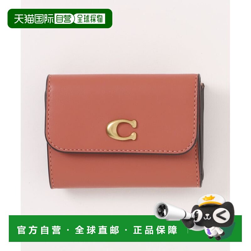 日本直邮COACH 蔻驰 女士 三折卡包钱包 精选小牛皮 C字五金 CZ11