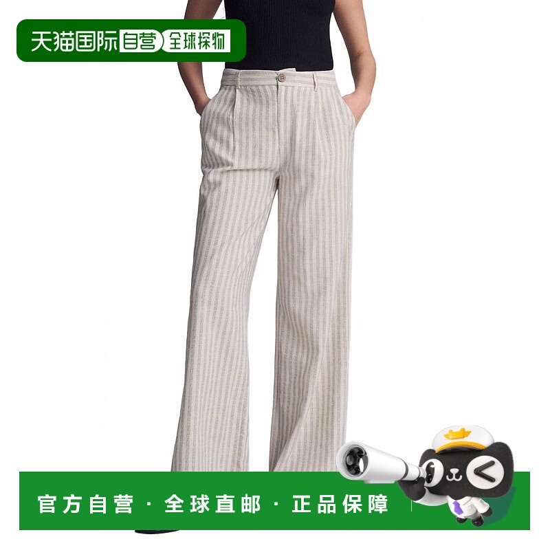 自营mavi黑色条纹梭织直筒裤-黑色条纹 美国奥莱直发休闲裤