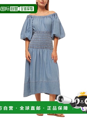 自营misa los angelesMISA洛杉矶Marilou连衣裙-蓝色 美国奥莱直