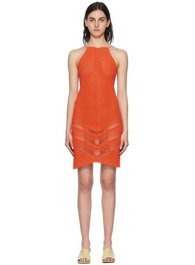 潮奢 Bottega Veneta 葆蝶家 女士 橙色棉质连衣裙 684474V1OK0