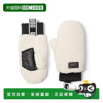 1h可退 香港直邮Ugg 女士 fluff Tape 带Logo连指手套  舒适时尚