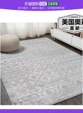 jonathan y Ancient Faded Trellis Area Rug - 灰色/绿松石色 【