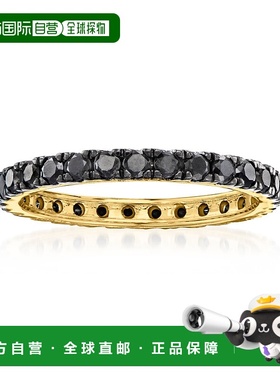 自营Ross-Simons 14kt 黄金黑钻永恒戒指 - 黑色 美国奥莱直发