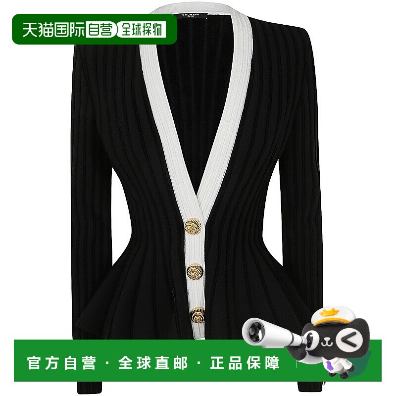 1h可退 香港直邮BALMAIN 女士夹克 DF0SK397KH63EAB AW2024 黑色