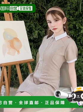 日本直邮日潮 michellmacaron露肩水晶装饰迷你连衣裙SCC0436X