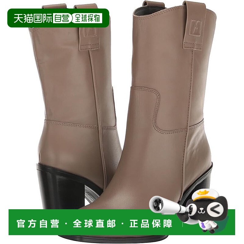 自营Franco Sarto Valor I8161L1020女式灰色皮革中小腿靴JOBB136
