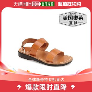 皮革露跟平底凉鞋 jerusalem Golan 棕褐色 sandals男女皆宜