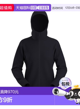 自营欧洲直邮ARCTERYX始祖鸟 KYANITE女士黑色尼龙拉链抓绒衣