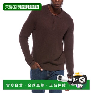 自营Onia Textured Knit Long Sleeve Polo Shirt - brown 美国奥