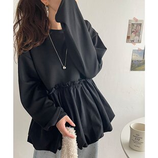 Classical Elf 女士拼接设计荷叶边泡泡袖上衣 ce1010361