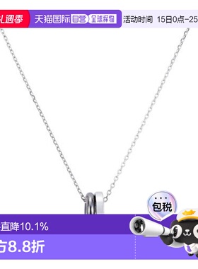 日本直邮festaria项链圆环黑色钻石吊坠简约时尚男士毛衣链蓝白