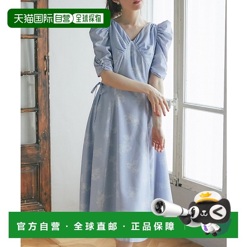 1h可退 日本直邮tocco closet 女装 V领修身显瘦花朵印花侧边蝴蝶