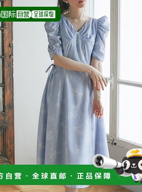 1h可退 日本直邮tocco closet 女装 V领修身显瘦花朵印花侧边蝴蝶