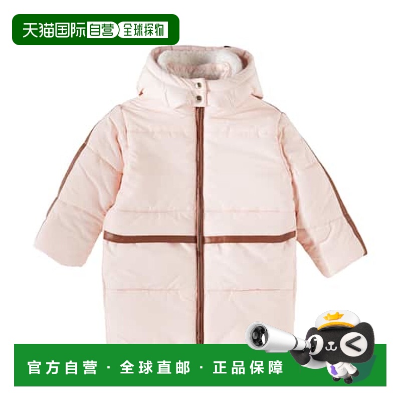 1h可退 香港直邮潮奢 Chloe 蔻依 女童 人造皮革边蓬松大衣童装