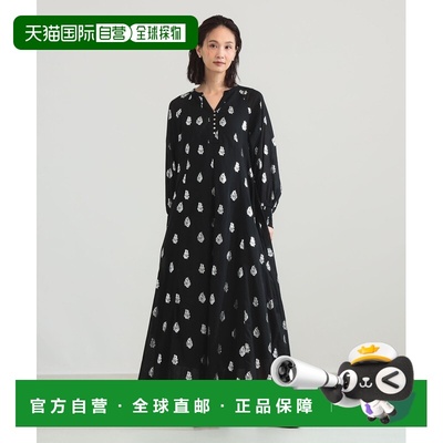 1h可退 日本直邮NE QUITTEZ PAS! 女装 全棉波点 仿花箔长袖连衣