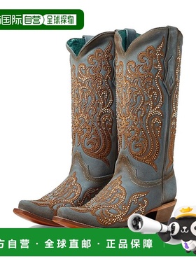 1h可退 【美国直邮】Corral 女鞋 C4124 时装靴 蓝蜂蜜色刺绣 真