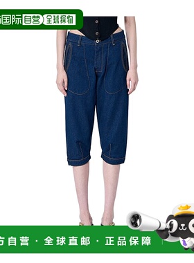 香港直邮Vivienne Westwood 及膝牛仔背带裤短裤 3902000ZW0162