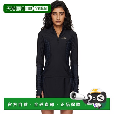 香港直邮AMIRI 女士 黑色 & 海军蓝 MA Quad 长袖 T恤 AWBOAC1001