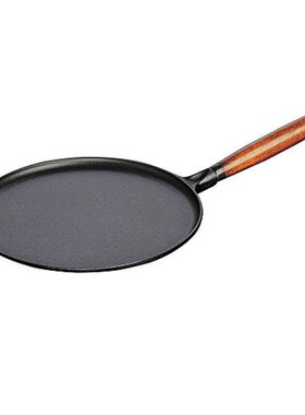 日本直邮staub珐宝可丽饼锅黑色把手兼容平底锅餐厅厨房炒菜