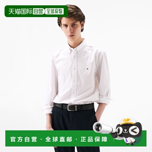 日本直邮Tommy Hilfiger 纯色百搭纯棉长袖衬衫 男款 白色