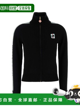 1h可退 香港直邮Casablanca 女士 黑色羊毛针织开衫 WPF25KW10210