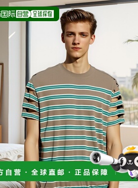 1h可退 日本直邮PEMBRIDGE SHEPHERD 男士棉质条纹圆领针织衫 210