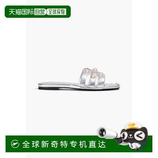 MFACH00660ARGENT 香港直邮潮奢 Maje 女士 铆钉金属感皮质凉鞋