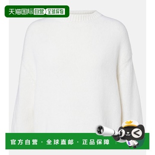 1h可退 香港直邮KHAITE 女士 Sabina 短款羊绒毛衣 white白色 舒