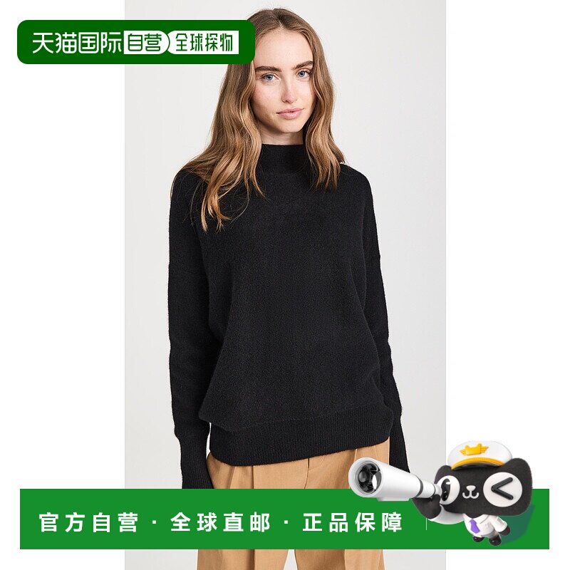 香港直邮VINCE 女士 Boiled 漏斗领套头衫上衣 black黑色 舒适时