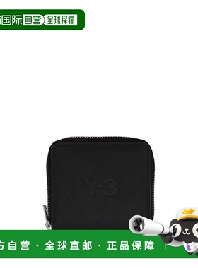 1h可退 香港直邮潮奢 Y-3 男士 拉链皮革钱包 JD2895 black黑色