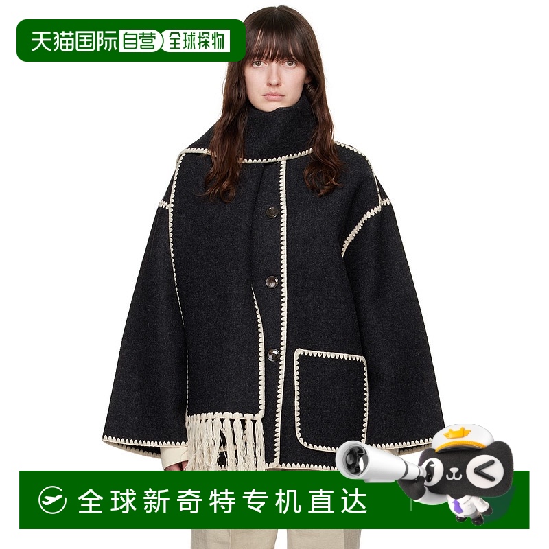 香港直邮潮奢 TOTÊME 女士 灰色刺绣夹克 221117709羊毛