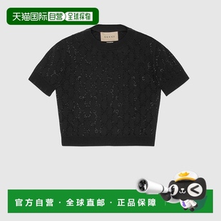 GG水晶细羊毛上衣 欧洲直邮Gucci古驰女士黑色