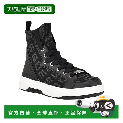 1h可退 【美国直邮】GUESS|女士 Mannen 针织系带高帮时尚运动鞋
