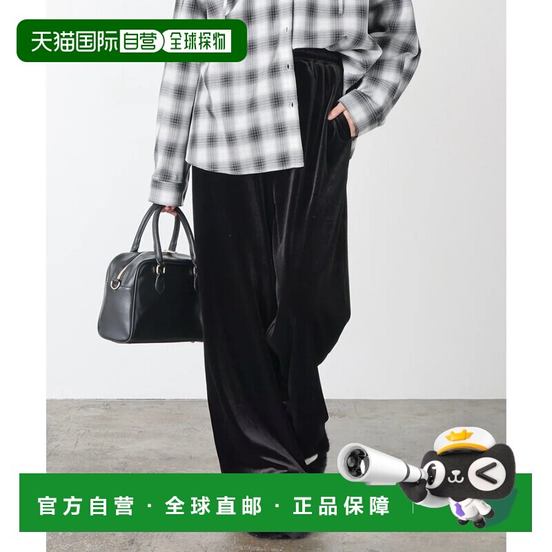 日本直邮Honeys 天鹅绒直筒裤 下装 裤子 直筒裤 休闲裤 纯色 花