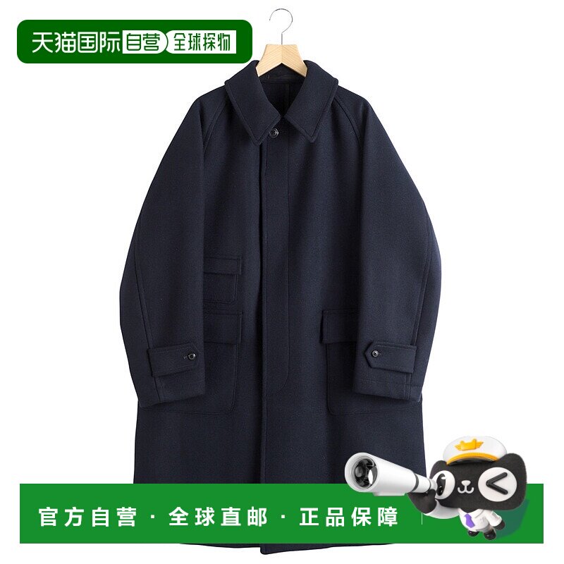 1h可退 日本直邮Kaptain Sunshine男装宽松羊毛双面呢大衣半翻领