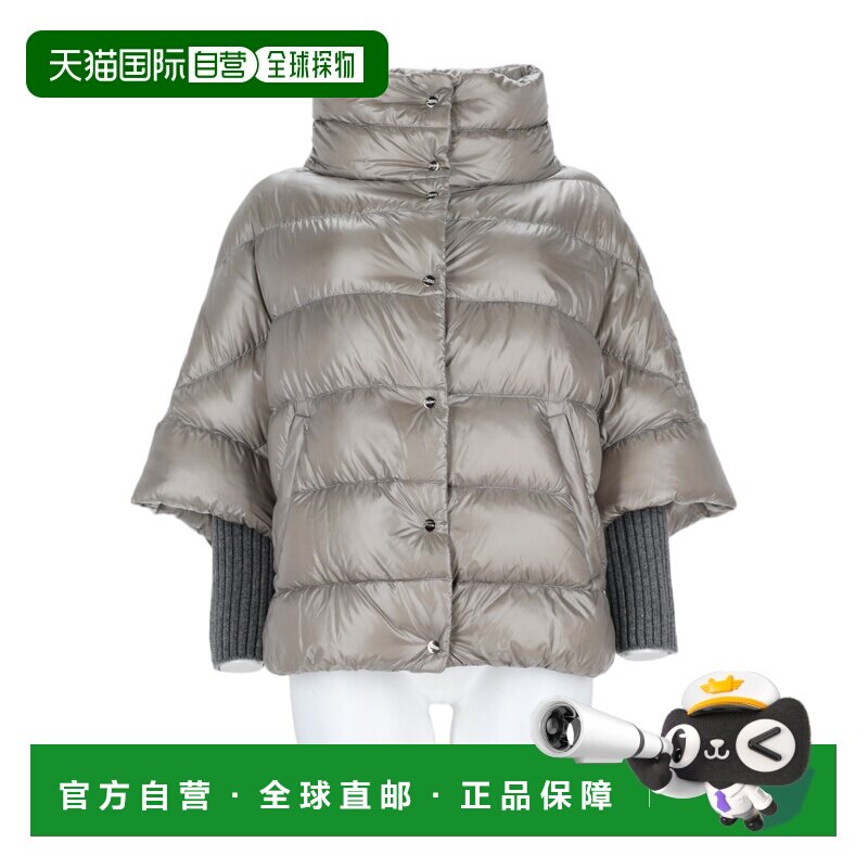 自营herno蓬蓬风夹克，搭配高领和罗纹针织袖口-灰色 美国奥莱直图片